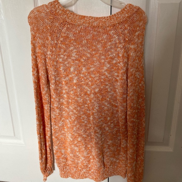 Space dye orange and white knit sweater | Joe Fresh - Picture 2 of 3